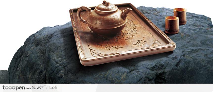 茶盘,紫砂壶与茶筒
