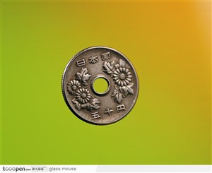 日本硬币特写