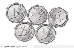 五环状欧元硬币