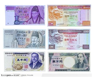 韩元，港币，日元