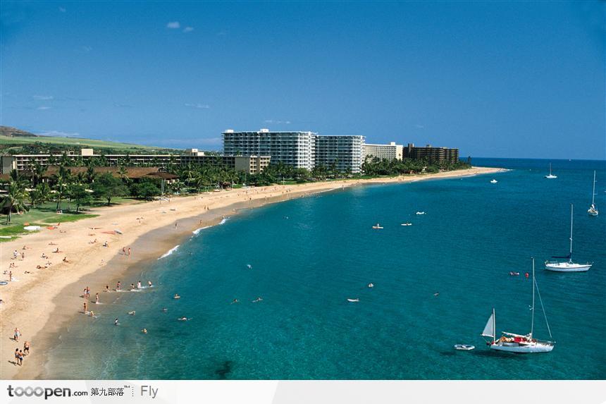 加勒比 海灘夏日 度假旅游  帆船