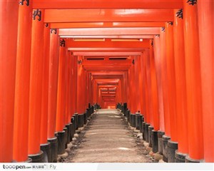 日本特色建筑-红柱