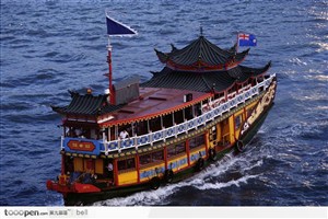 中国古代观光船 海水
