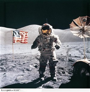 宇航员 登月 美国国旗