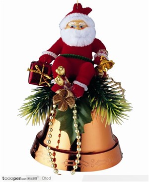 坐在铃铛上的圣诞老人