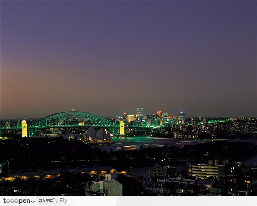 夜幕 城市 灯火 霓虹灯 大桥 夜景