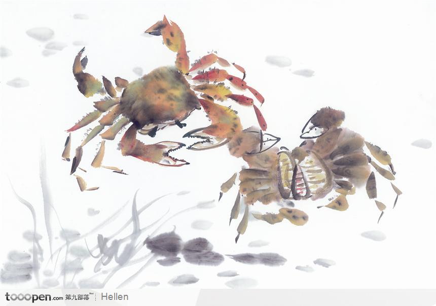 水墨画—螃蟹