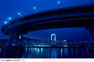 桥梁建筑 城市 夜色