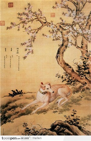 水墨畫狗