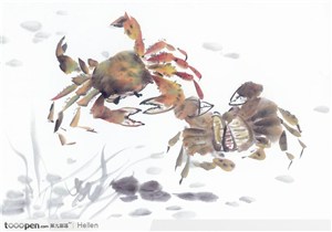水墨画—螃蟹