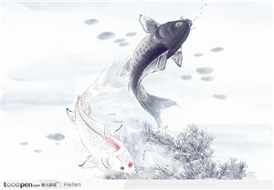 水墨画—鲤鱼