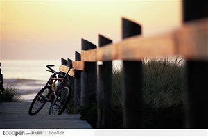 海湾边的越野单车