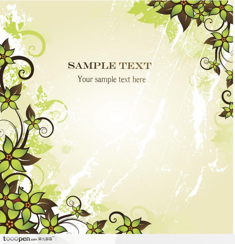 绿色时尚花纹矢量图