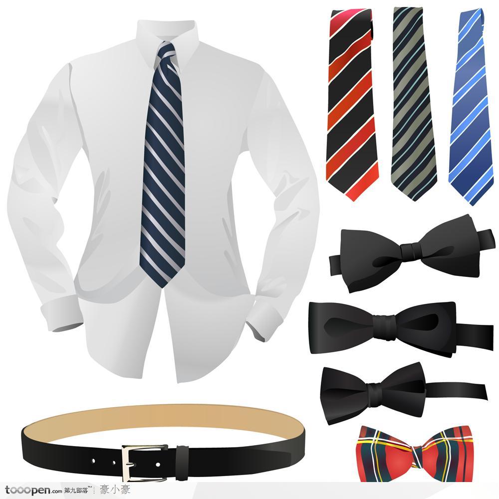 男士衬衫领带系列矢量素材