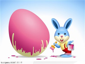 可爱的卡通小兔子—画彩蛋