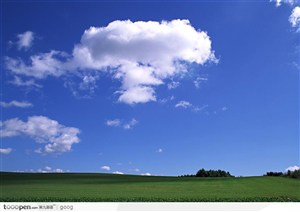 蓝天白云与草地