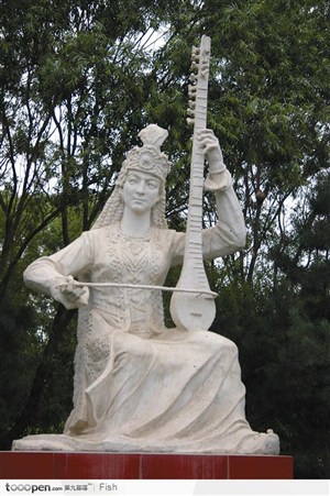 中华传统元素雕塑-女性