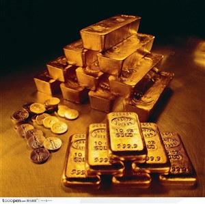 两摞黄金素材大图（金币）黄金图片