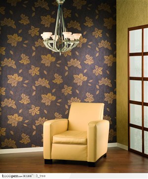 室内沙发与吊灯