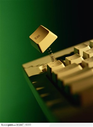 绿色背景下的键盘