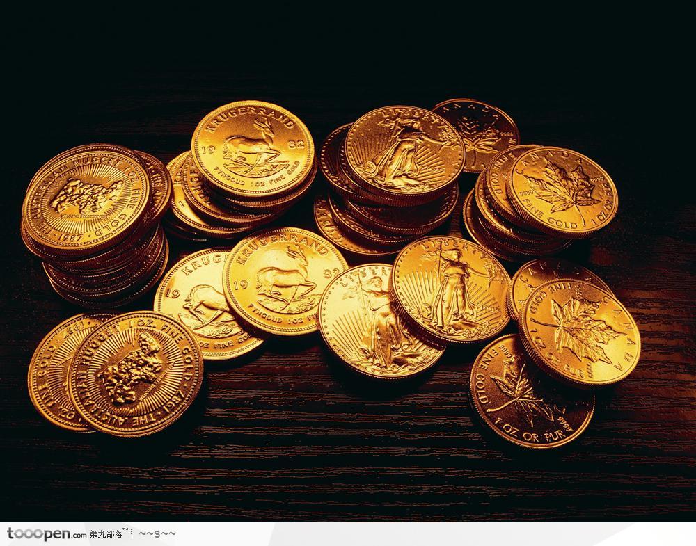 国外黄金货币背景大图