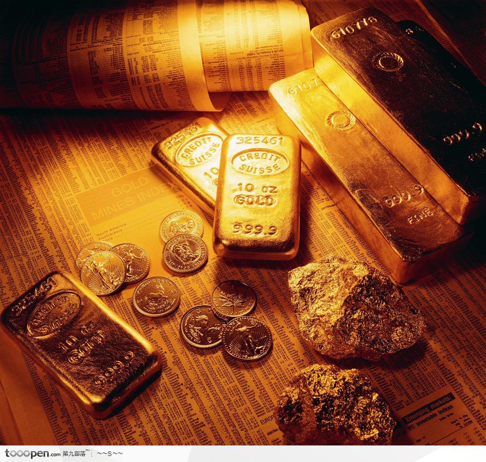 金币、金块与原金背景大图