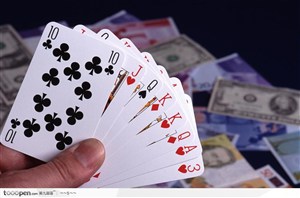 赌博与货币背景大图