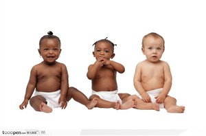 白人与黑人婴儿
