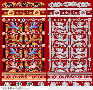 中国古典白鹤与吉祥图案矢量素材