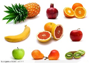 各种色泽亮丽的水果