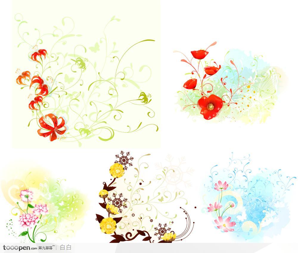 精美花卉图案系列矢量素材2