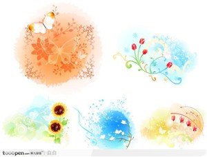 精美花卉图案系列矢量素材3