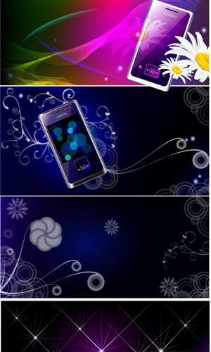炫紫手机宣传背景矢量素材