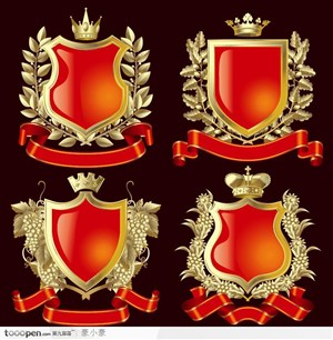 欧式皇冠盾牌矢量素材