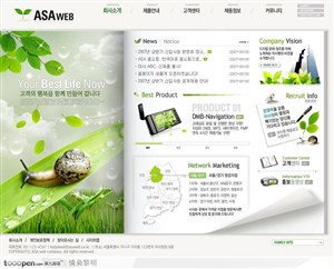 网页模板-绿色清新书本翻页商业网站首页