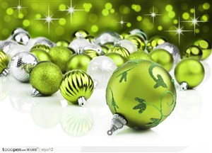 圣诞节装饰绿色圣诞彩球