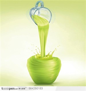 苹果果汁与杯子创意广告设计
