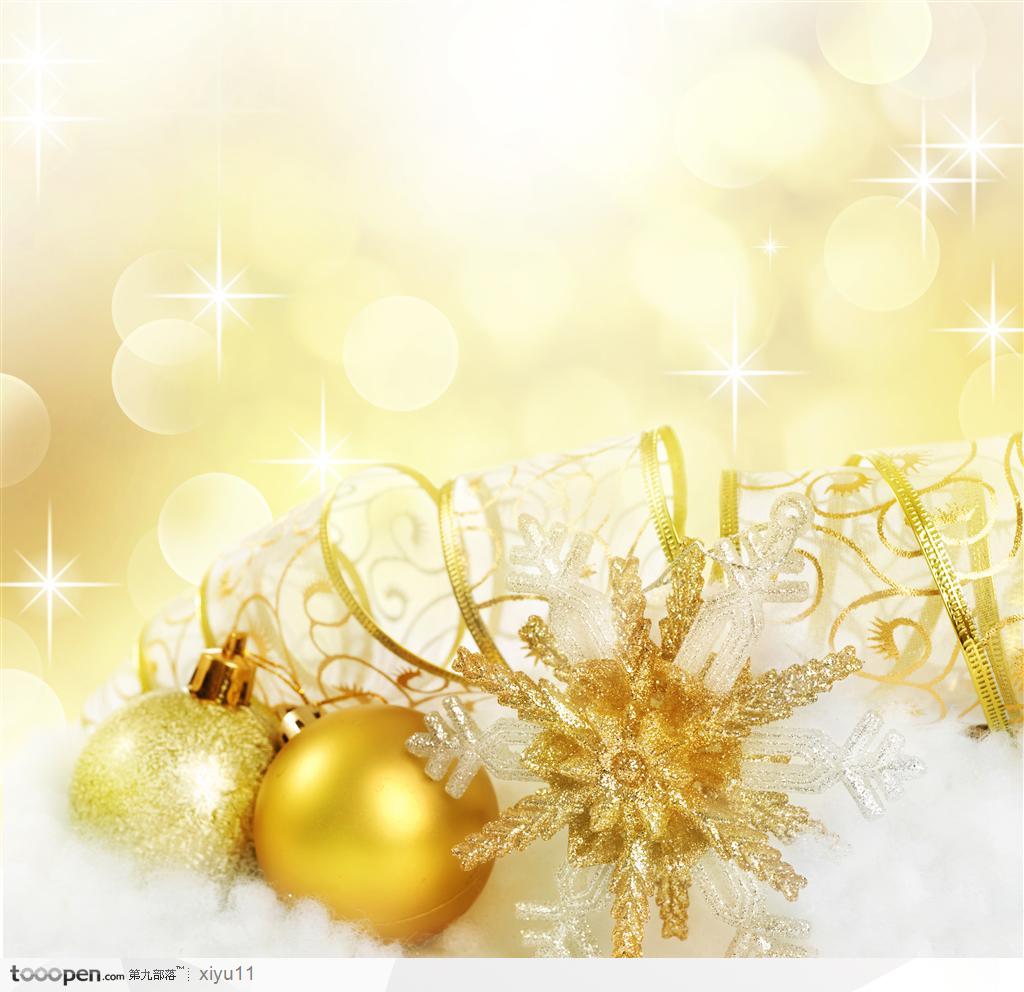 圣诞节漂亮金色彩球圣诞节装饰