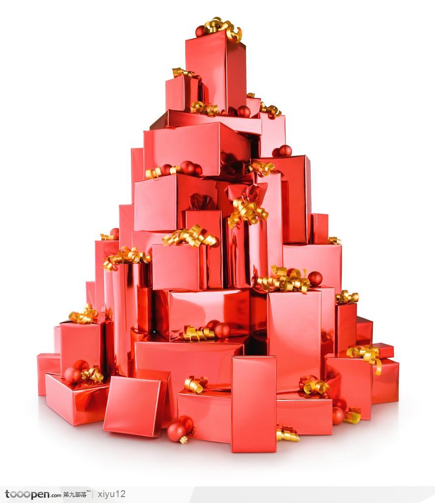 圣诞礼盒-堆积如山的礼盒