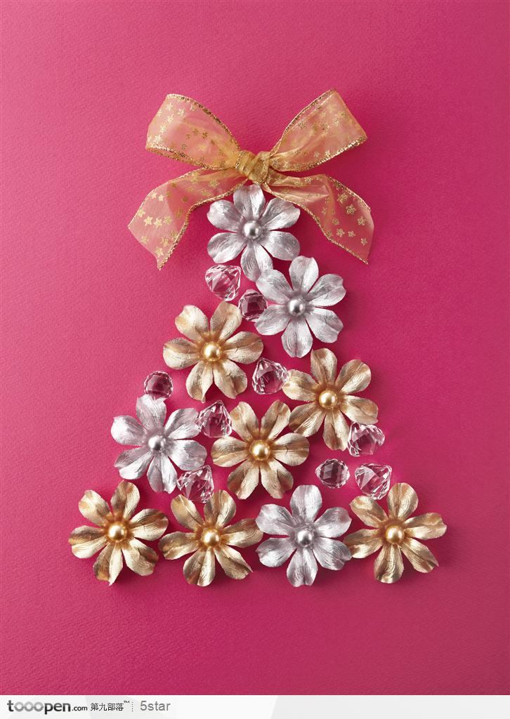 圣诞节素材--珠花拼成的圣诞树