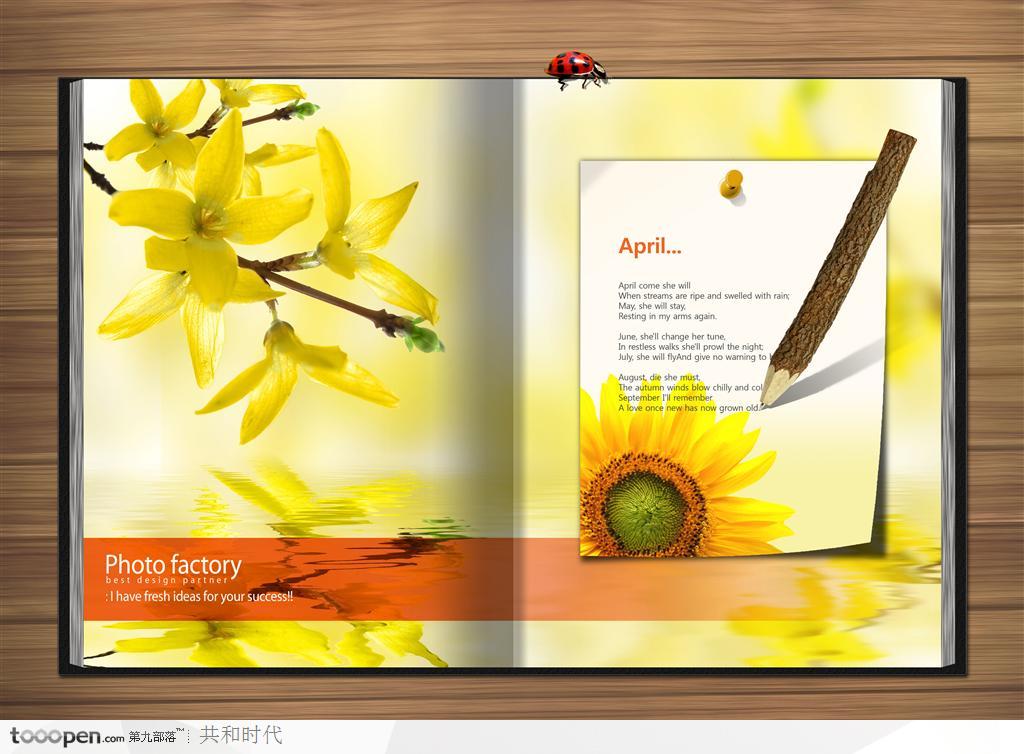 创意桌面元素－桌面上的画册书籍