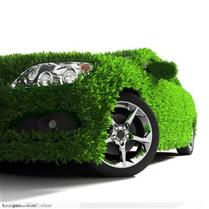 创意广告图形画面--汽车上长满草