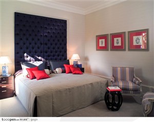 室内装饰-卧室里的床 高清图片