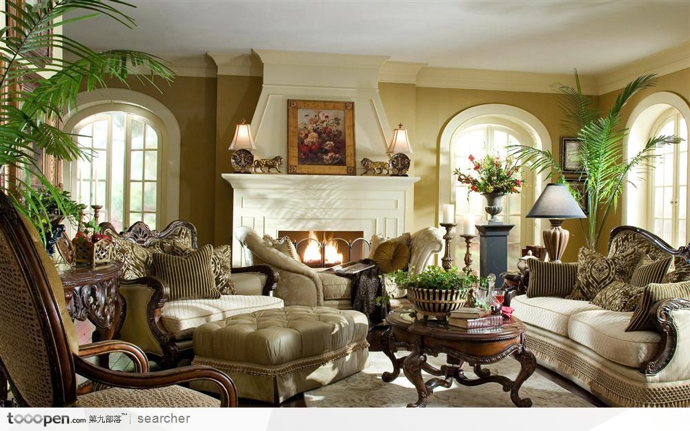 豪华欧式风格会客厅组合沙发