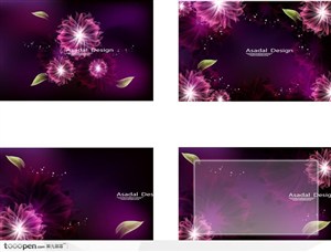 紫色花卉装饰图案矢量素材