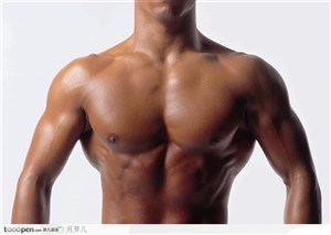 男性健肌特写-较强壮的胸肌