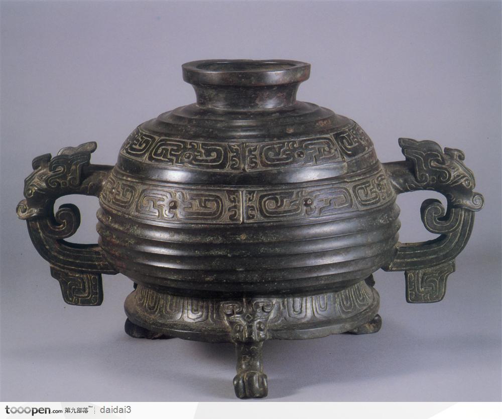 青铜器 古朴雕刻花纹青铜壶