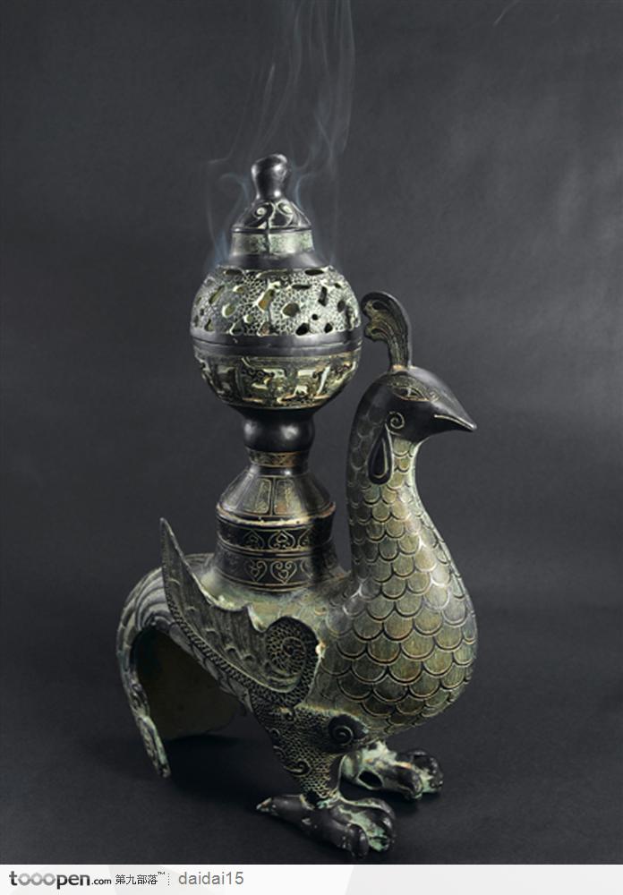 中华传统青铜器 凤凰香炉