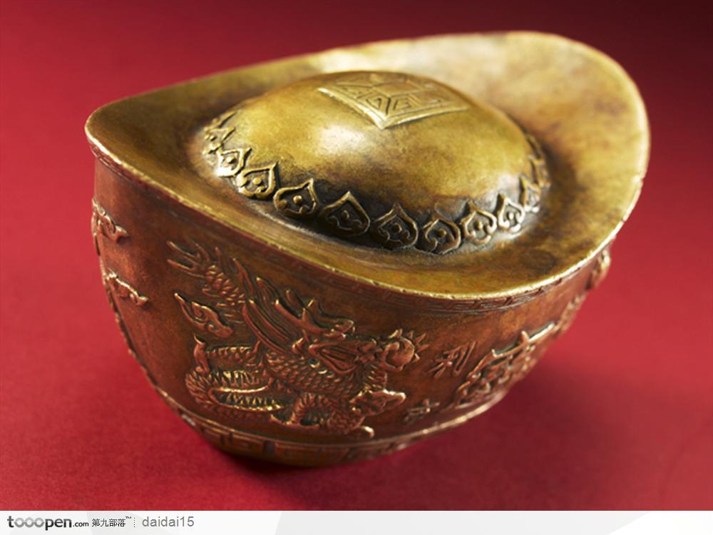 中国传统工艺品-镀金青铜器 元宝