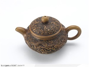 传统茶具-龙纹紫砂壶